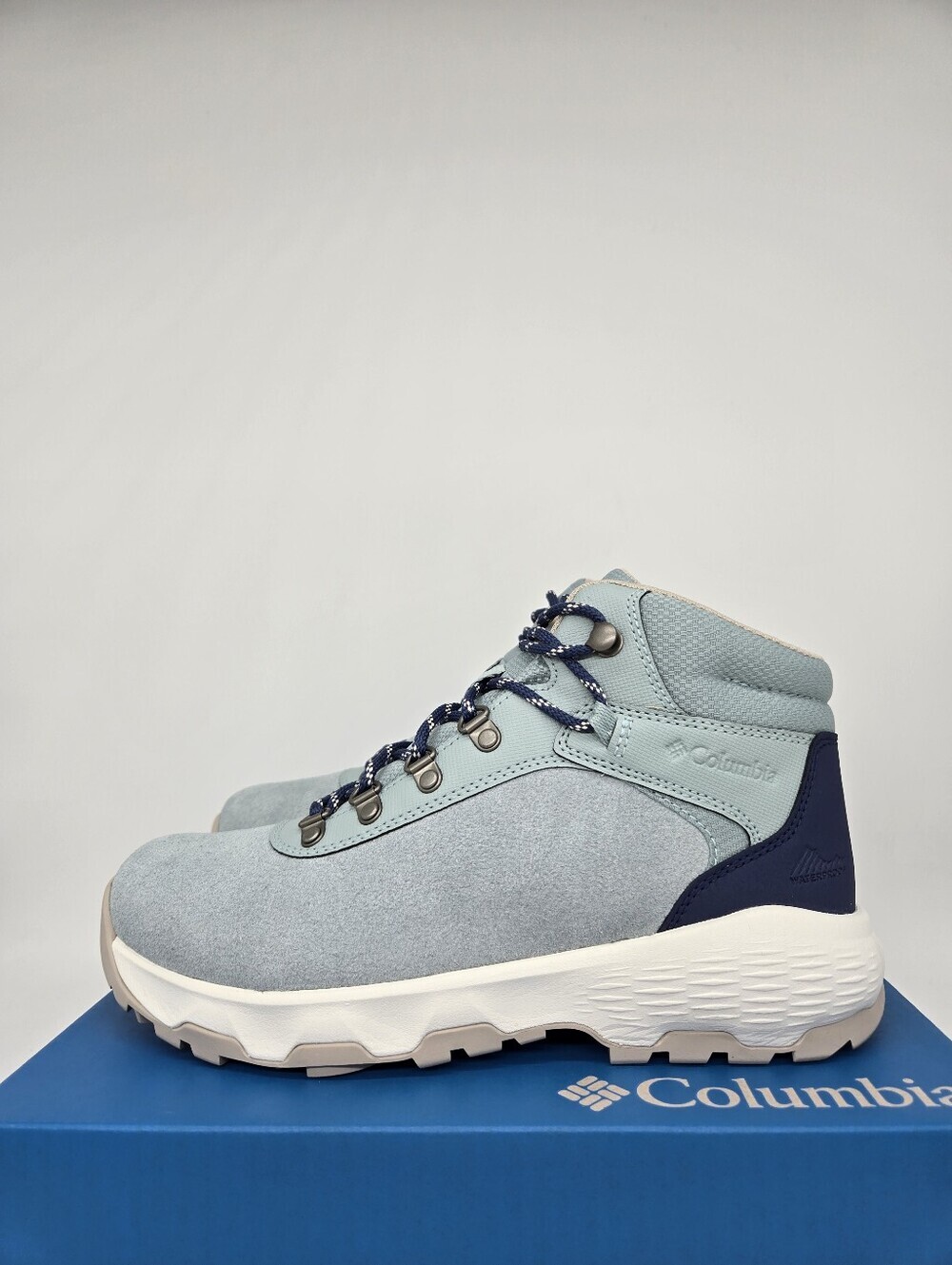 Columbia Women's Newton Wander Hiking Boots Crushed Blue Shoes Size 7.5